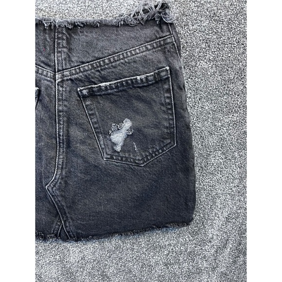 BDG Urban‎ Outfitters Skirt Womens XS Denim Fringed Edge Pocket Distressed Black - Picture 4 of 9